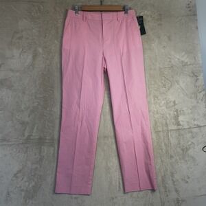 Lauren Ralph Lauren Womens 6 Palm Beach Pants Pink Cotton Stretch Straight Leg